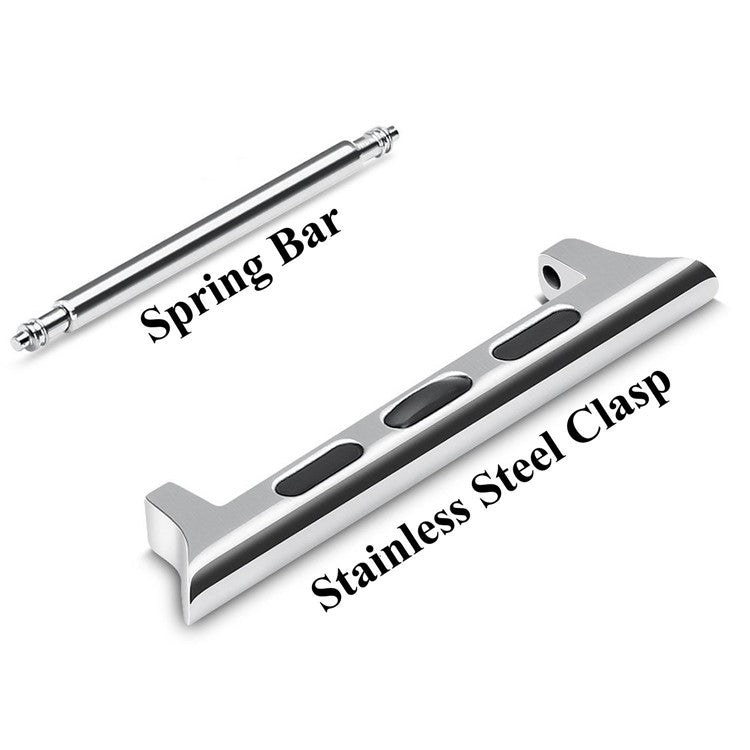 2Pcs/1 Pair Stainless Steel Watch Band Connectors Replace Part for Apple Watch Series 4 40mm, Series 3 / 2 / 1 38mm, Suitable for 22mm Strap - Silver