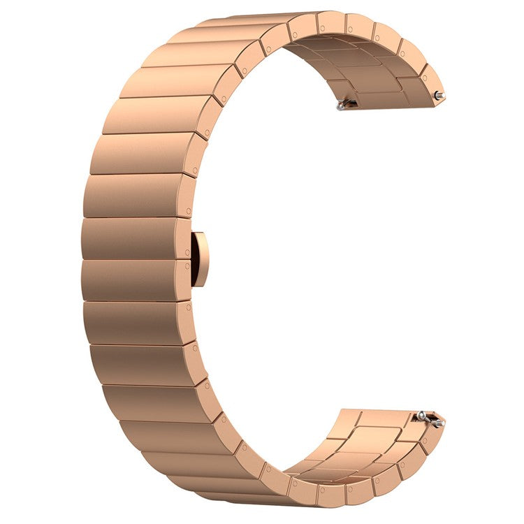 22mm Solid Stainless Steel Link Chain Watch Strap for Huawei Smart GT - Rose Gold