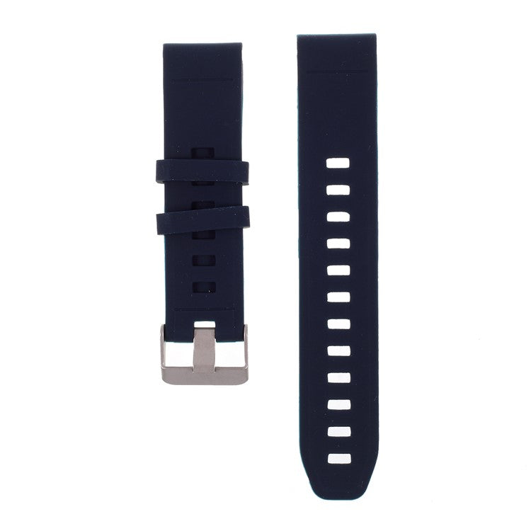 22mm Soft Textured Silicone Watch Strap for Garmin Fenix 5 / 5 Plus / Forerunner 935, Adjustable Watchband with Silver Color Buckle - Blue
