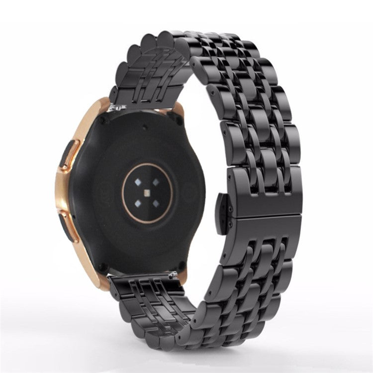 22mm Butterfly Buckle Stainless Steel Watch Band Strap for Samsung Galaxy Watch 46mm - Black