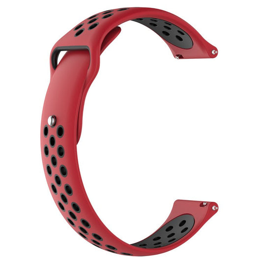 22mm Two-tone Silicone Watch Band for Huawei Watch GT / Honor Watch Magic - Red / Black