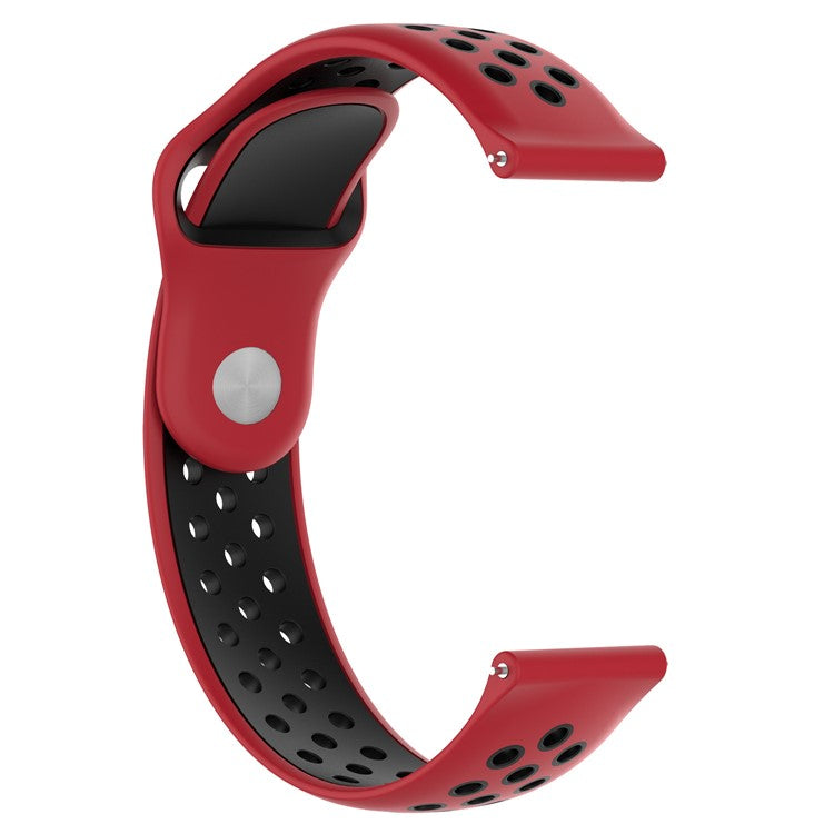22mm Two-tone Silicone Watch Band for Huawei Watch GT / Honor Watch Magic - Red / Black