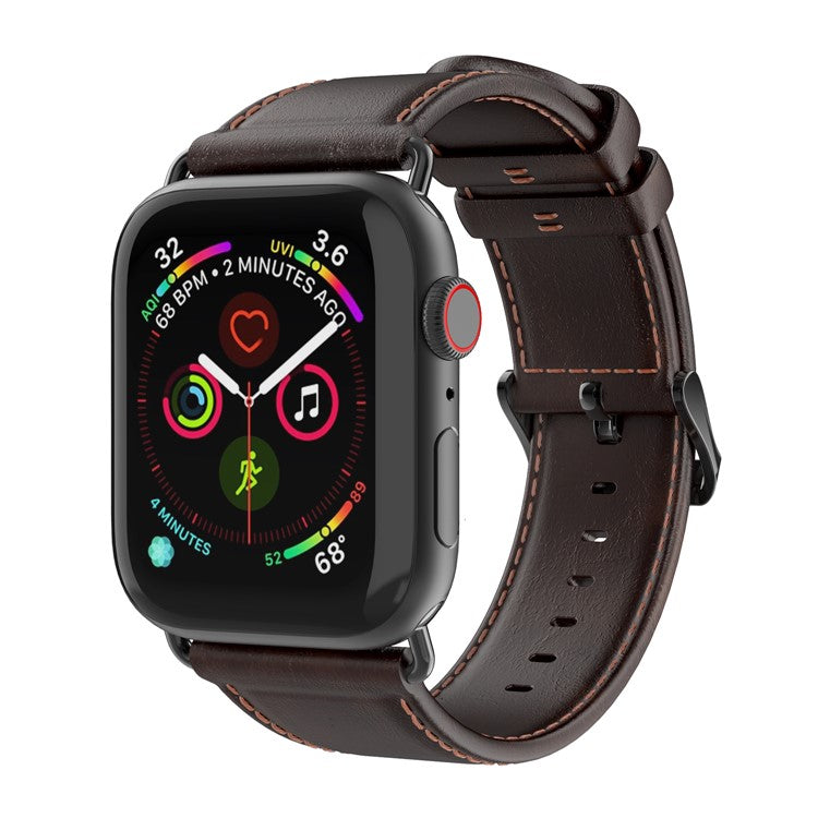 DUX DUCIS Genuine Leather Band for Apple Watch Series 10 42mm / 9 8 7 41mm / SE (2023) SE (2022) SE 6 5 4 40mm / 3 2 1 38mm Strap - Coffee