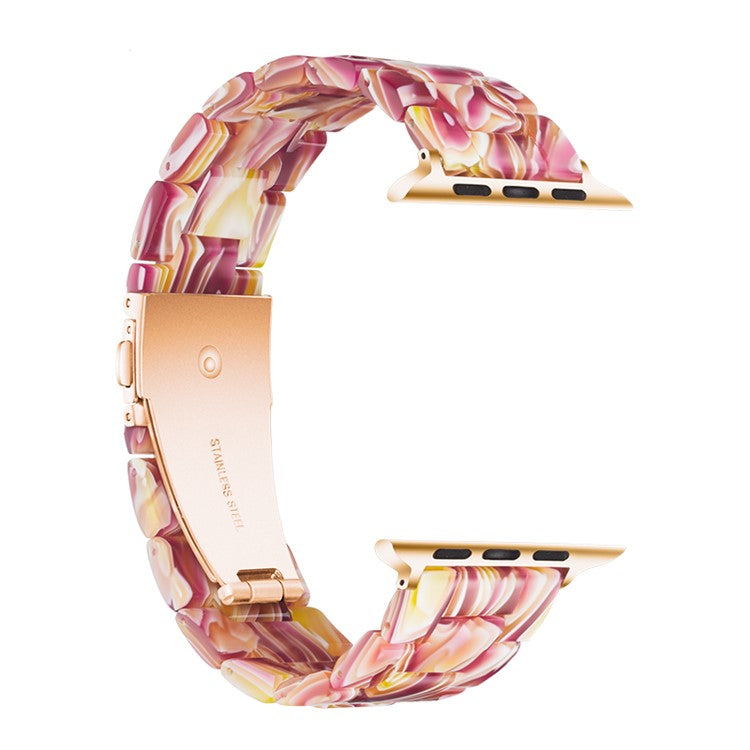 Waterproof Resin Watch Band Strap for Apple Watch Series 10 42mm / 9 8 7 41mm / SE (2023) SE (2022) SE 6 5 4 40mm / 3 2 1 38mm - Red