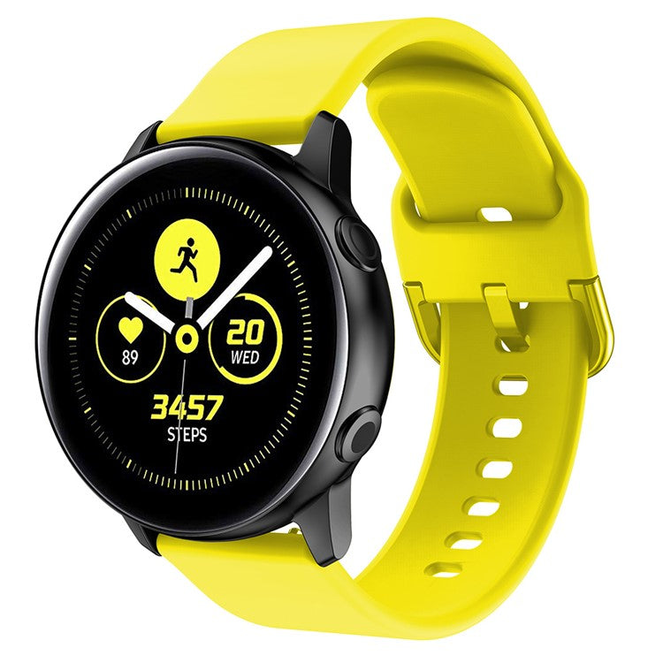 20mm Soft Silicone Watch Band for Samsung Galaxy Watch Active SM-R500, Replacement Watch Strap - Yellow
