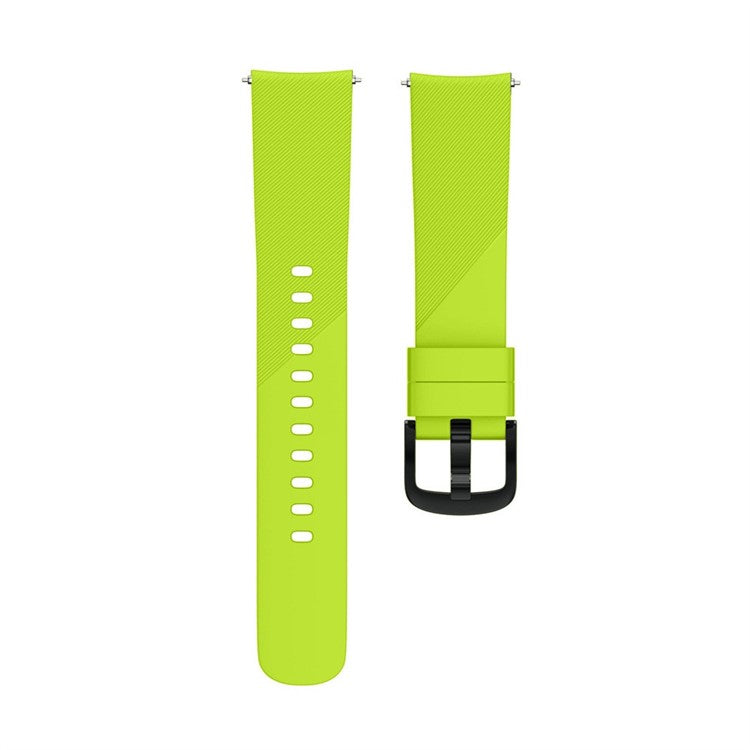 Twill Texture Silicone Watch Band Replacement 20mm for Samsung Galaxy Watch4 Classic 46mm 42mm/Watch4 44mm 40mm/Garmin Forerunner 645 - Green