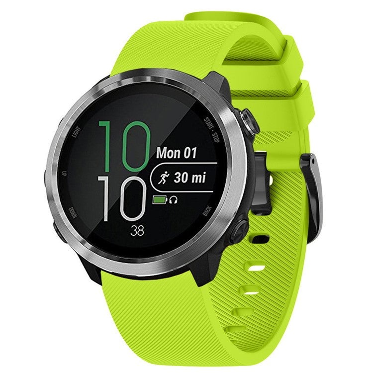 Twill Texture Silicone Watch Band Replacement 20mm for Samsung Galaxy Watch4 Classic 46mm 42mm/Watch4 44mm 40mm/Garmin Forerunner 645 - Green