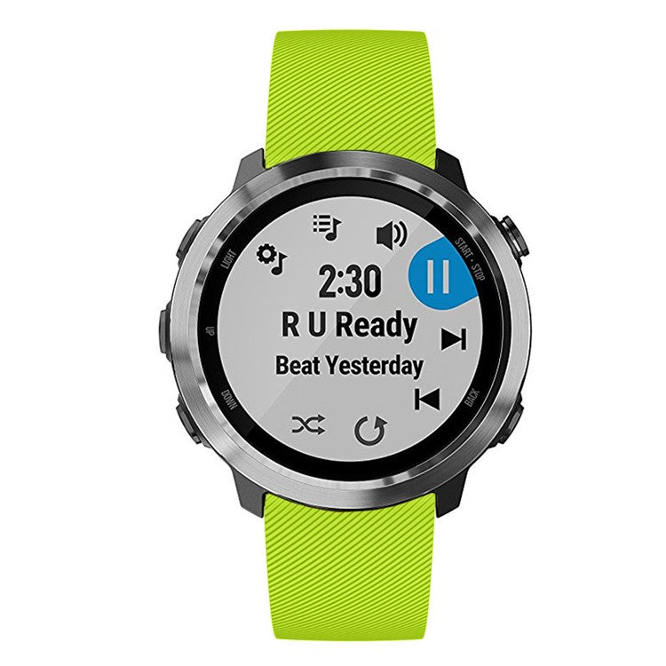 Twill Texture Silicone Watch Band Replacement 20mm for Samsung Galaxy Watch4 Classic 46mm 42mm/Watch4 44mm 40mm/Garmin Forerunner 645 - Green