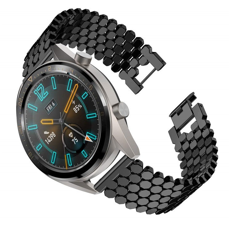 22mm Aluminium Alloy Bracelet Scales Watch Band for Huawei Watch GT/Honor Watch Magic - Black