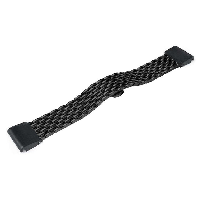 Stainless Steel Bracelet Dragon Vein Woven Watch Band with Buckle for Garmin Fenix 5X 26mm - Black