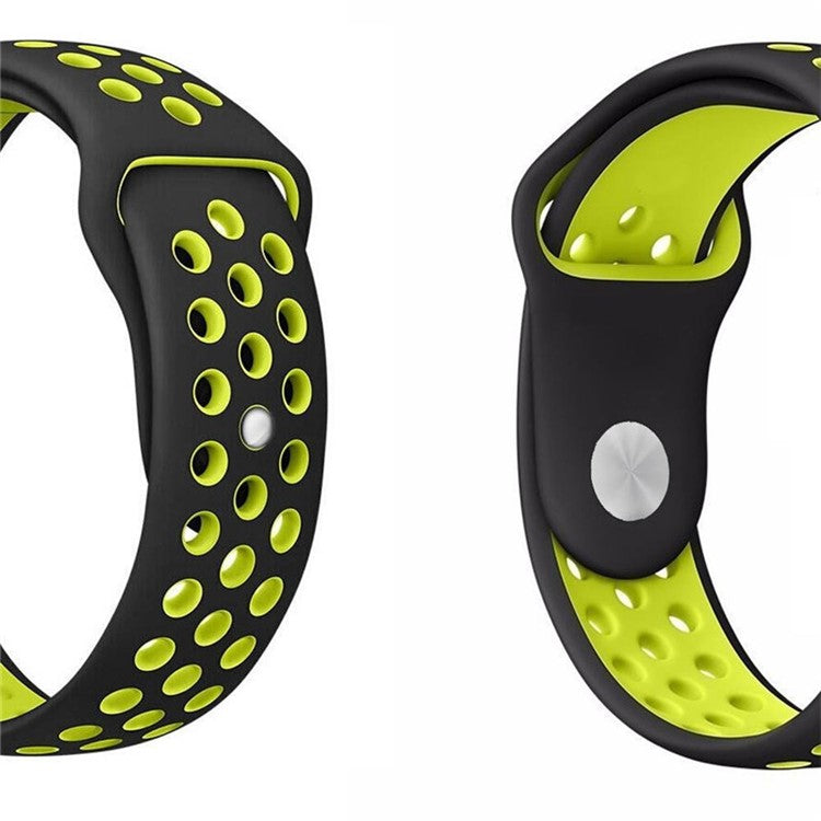 26mm Two-tone Silicone Watch Band for Garmin Fenix 5X - Black / Green
