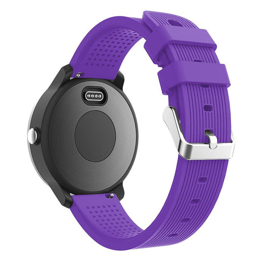 20mm Stripes Texture Silicone Watchband for Garmin Vivoactive 3 Adjustable Watch Strap Replacement - Purple