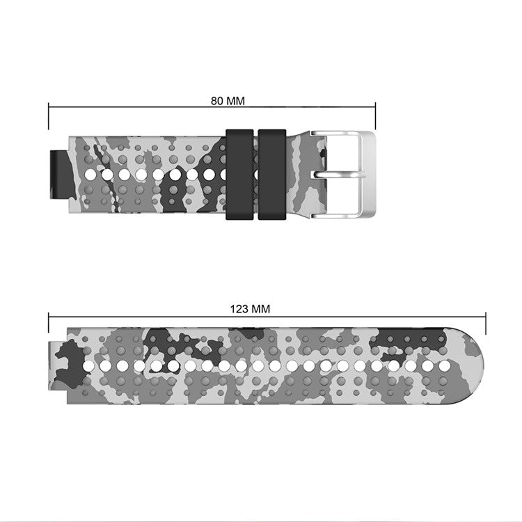 Pattern Printing Soft Silicone Watch Band for Garmin Forerunner 220 / 230 / 235 / 620 / 63 - Black / Grey