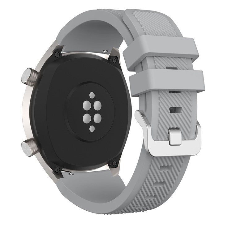 22mm Silicone Wrist Strap Pin Buckle Sports Watch Band Replacement for Huawei Watch GT - Grey
