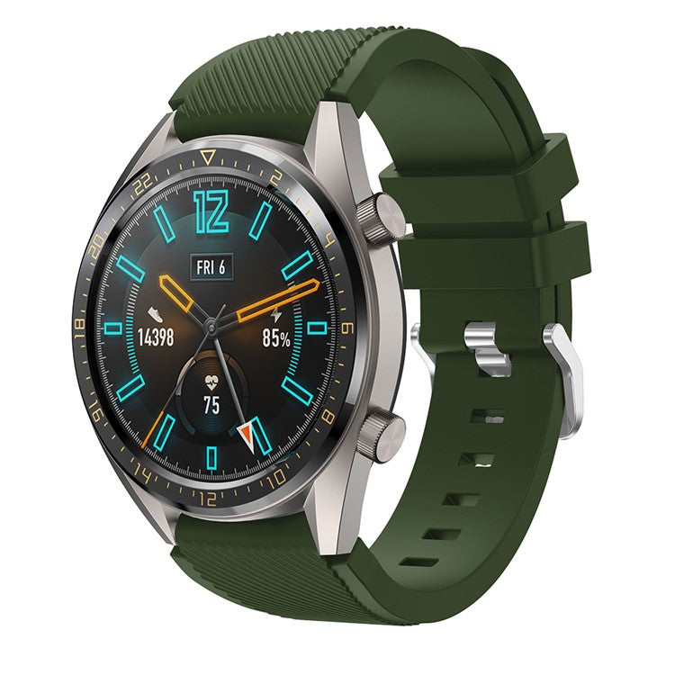 22mm Silicone Wrist Strap Pin Buckle Sports Watch Band Replacement for Huawei Watch GT - Green