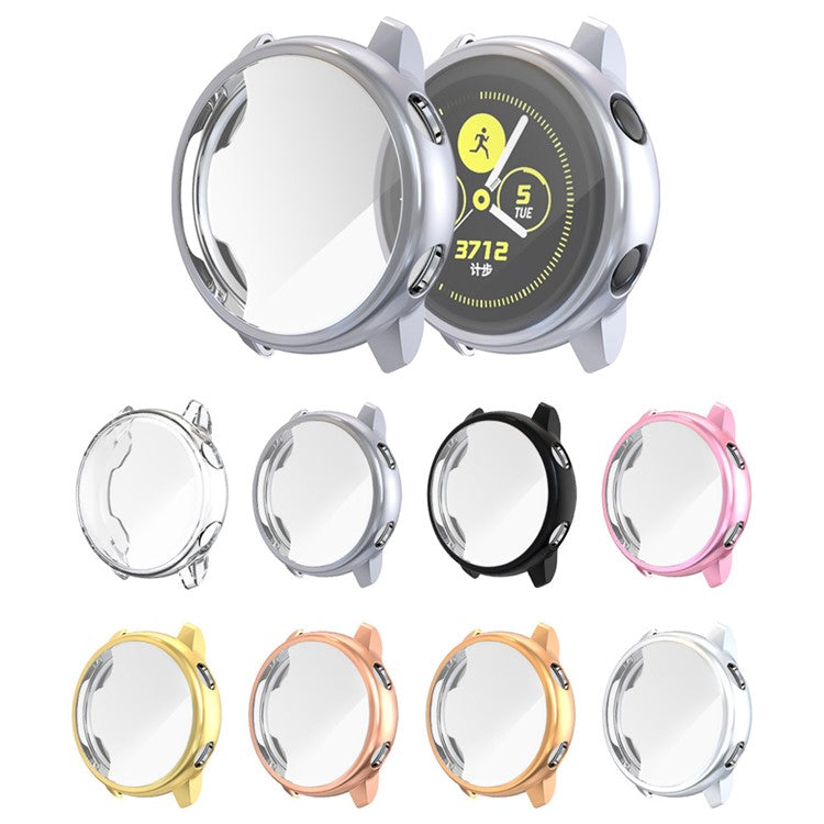 Electroplating Soft TPU Protection Case Cover for Samsung Galaxy Watch Active - Grey