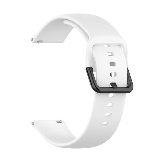 20mm Silicone Smart Watch Band for Samsung Galaxy Watch4 Classic 46mm 42mm / Galaxy Watch4 44mm 40mm / Galaxy Watch Active R500 - White