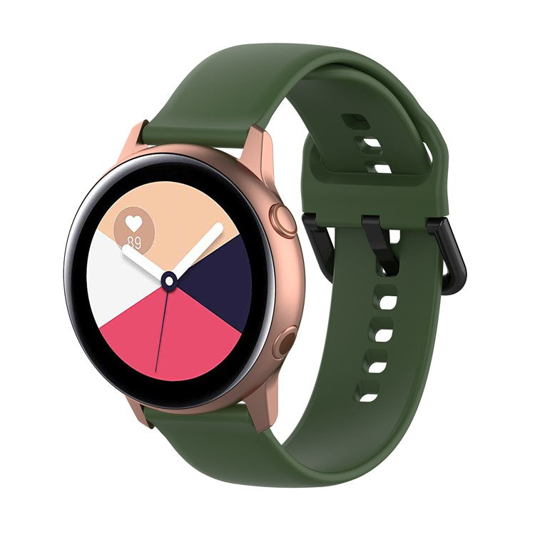 20mm Silicone Smart Watch Replacement Strap for Samsung Galaxy Watch Active - Army Green