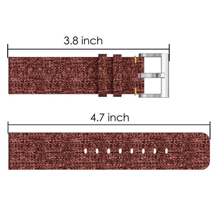 22mm Stainless Steel Clasp Nylon Wristband for Samsung Gear S3 Classic / Huawei Watch GT, etc. - Brown