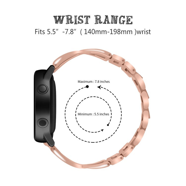 20mm X-shape Aluminum Alloy Diamond Watch Band for Samsung Galaxy Watch 42mm - Champagne Gold