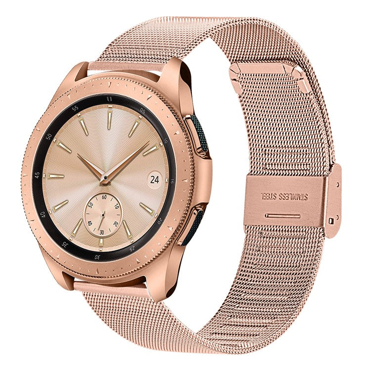 22mm Milanese Stainless Steel Fine Mesh Smart Watch Strap for Samsung Galaxy Watch 46mm - Rose Gold