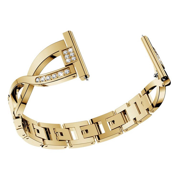 22mm Diamond Decor Stainless Steel Smart Watch Band for Samsung Gear S3 Classic/Frontier/Gear 2 R380 etc - Gold