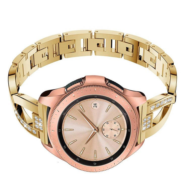 22mm Diamond Decor Stainless Steel Smart Watch Band for Samsung Gear S3 Classic/Frontier/Gear 2 R380 etc - Gold