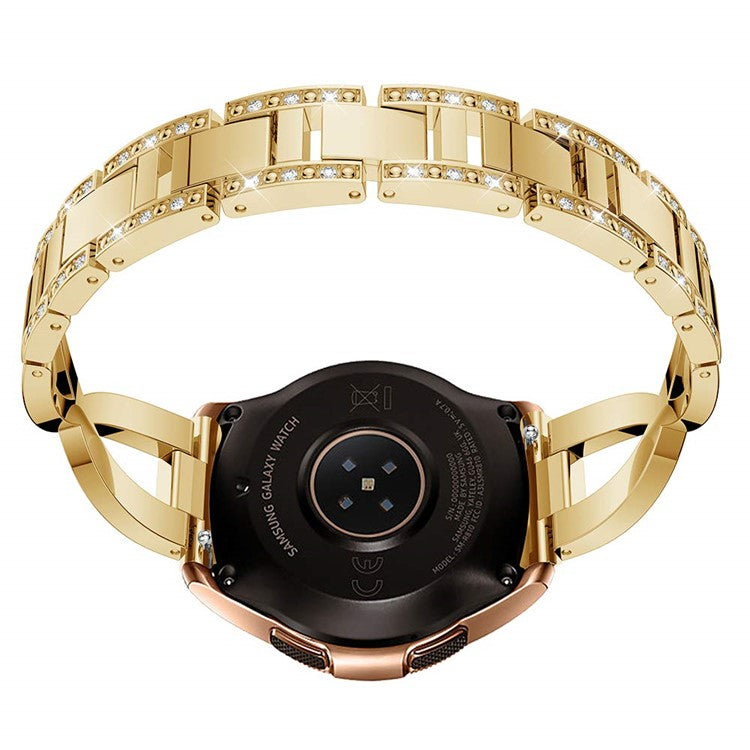 22mm Diamond Decor Stainless Steel Smart Watch Band for Samsung Gear S3 Classic/Frontier/Gear 2 R380 etc - Gold
