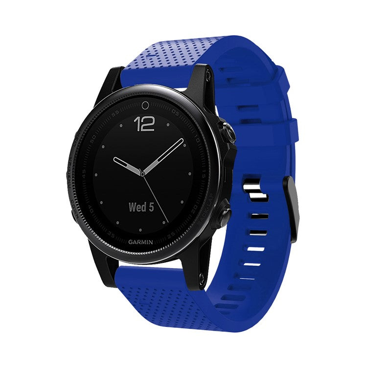 Stylish Silicone Sport Watch Band with Black Buckle for Garmin Fenix 5S Plus - Baby Blue
