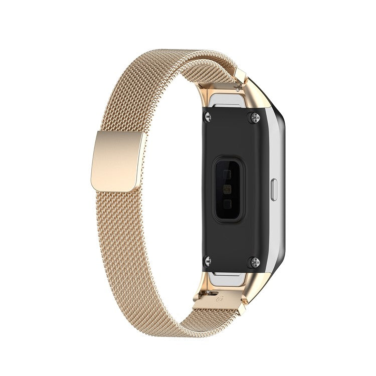 Milanese Fine Mesh Stainless Steel Magnetic Smart Watch Replacement Strap for Samsung Galaxy Fit SM-R370 - Gold