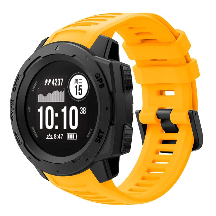 Silicone Watch Band Strap Replacement for Garmin Instinct - Yellow