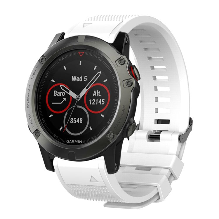 Silicone Replacement Smart Watch Band for Garmin Fenix 5S - White