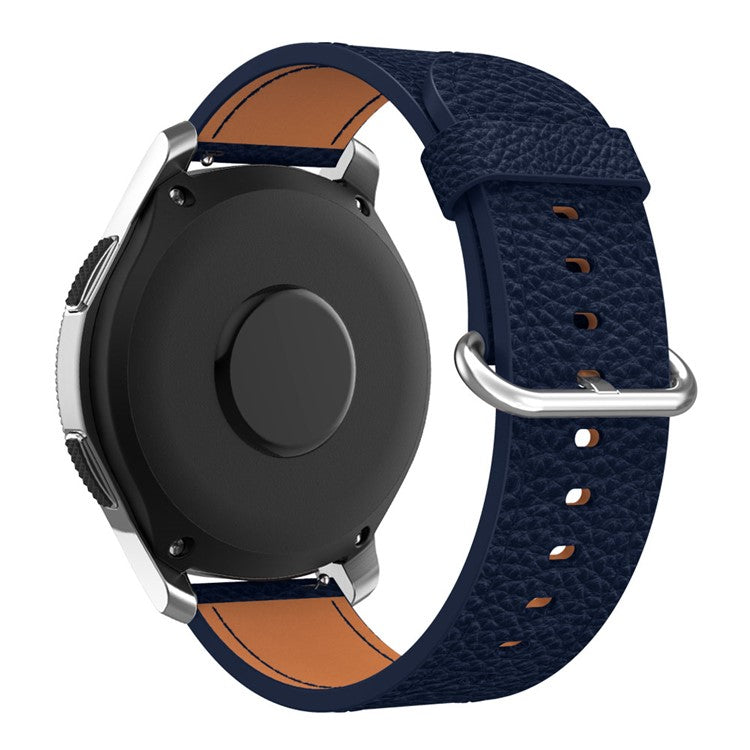 22mm Classic Buckle Genuine Leather Smart Watch Band for Samsung Galaxy Watch 46mm/Gear S3 Classic/Gear S3 Frontier - Dark Blue