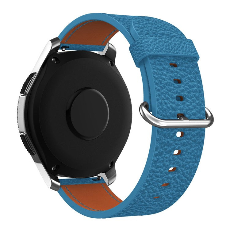 22mm Classic Metal Buckle Genuine Leather Smart Watch Strap for Samsung Gear S3 Classic/Galaxy Watch 46mm - Baby Blue