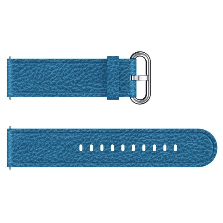 22mm Classic Metal Buckle Genuine Leather Smart Watch Strap for Samsung Gear S3 Classic/Galaxy Watch 46mm - Baby Blue