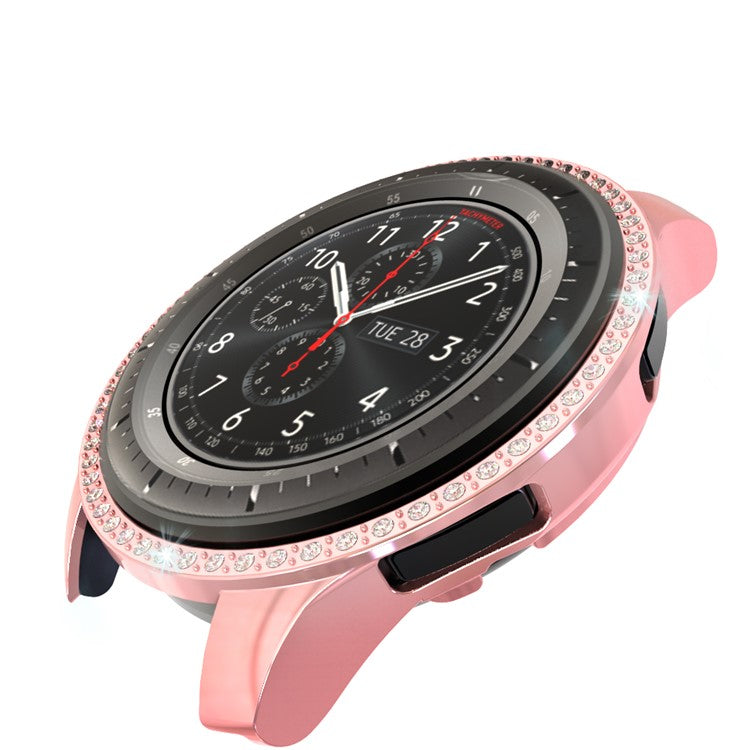 Rhinestone Decor PC Frame Case for Samsung Galaxy Watch 46mm - Pink
