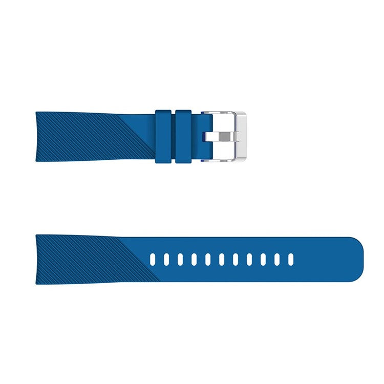 20mm Twill Skin Silicone Watch Band for Garmin Forerunner 645/245/245M - Dark Blue