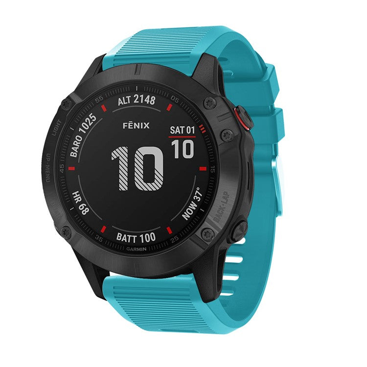 Cross Grain Silicone Smart Watch Band Strap Replacement for Garmin Fenix 7X / 6X Sapphire GPS / 6X Pro 51mm / 6X GPS / 5X GPS / 5X Plus - Baby Blue