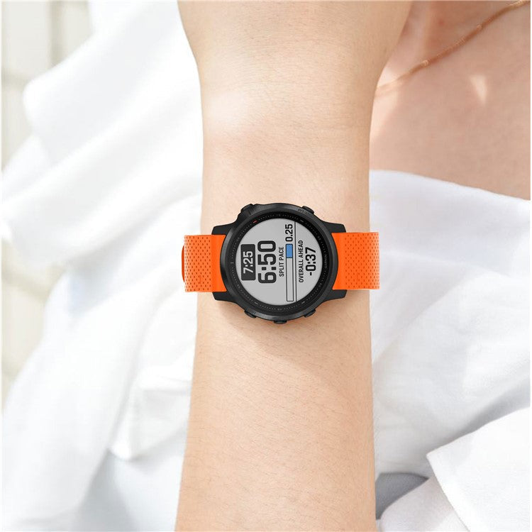 Stylish Silicone Sport Watch Band Strap Replacement with Silver Buckle for Garmin Fenix 7S/6S/6S Pro/5S/5S Plus/Instinct 2S - Orange