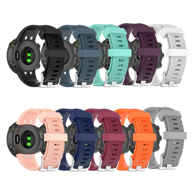 Comfortable Silicone Smart Watch Band Strap Replacement for Garmin Forerunner 45 - Black