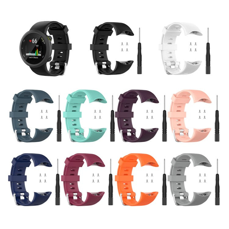 Comfortable Silicone Smart Watch Band Strap Replacement for Garmin Forerunner 45 - Black