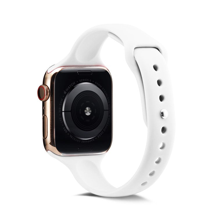 Soft Silicone Watch Band Replacement for Apple Watch Series 10 42mm / 9 8 7 41mm / SE (2023) SE (2022) SE 6 5 4 40mm / 3 2 1 38mm - White