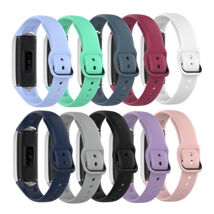 Silicone Wrist Strap Smart Watch Band Replacement for Samsung Galaxy Fit SM-R370 - Black
