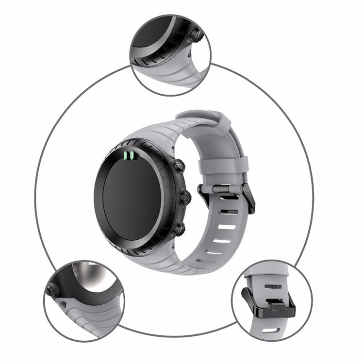 Silicone Replacement Smart Watch Band for Suunto Core - Grey