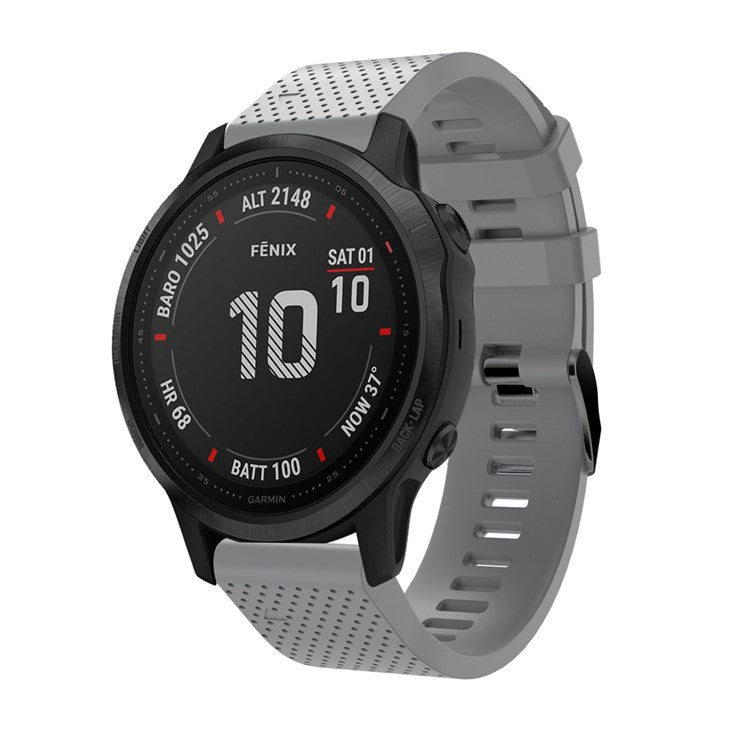 Silicone Smart Watch Replacement Strap for Garmin Fenix 6S - Grey