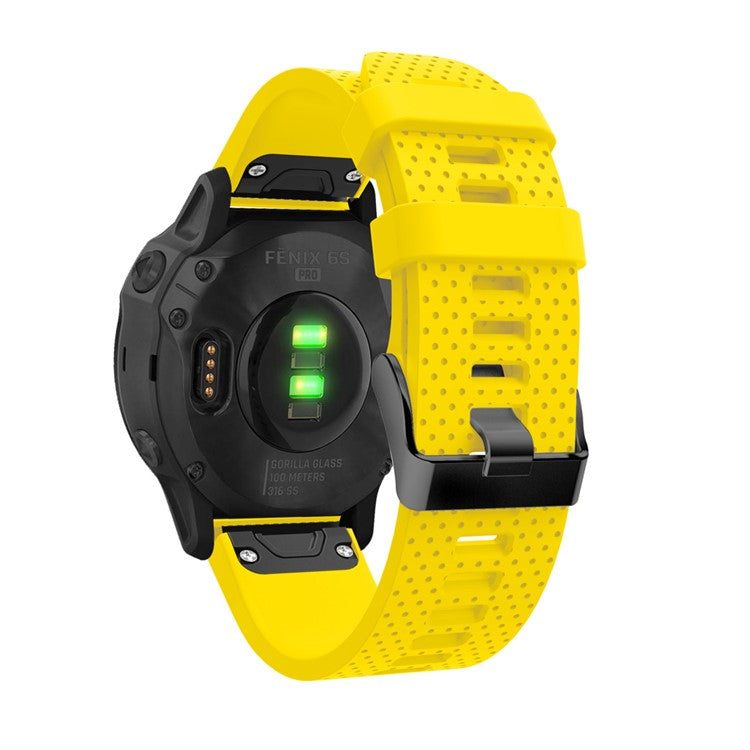 Silicone Smart Watch Replacement Strap for Garmin Fenix 6S - Yellow