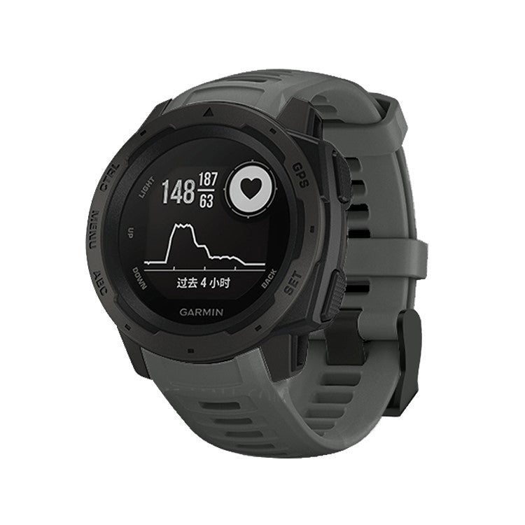 22mm Silicone Wrist Strap Replacement for Garmin Instinct - Grey