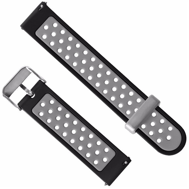 20mm Two-color Silicone Wrist Strap for Huami Amazfit GTS - Black / Grey