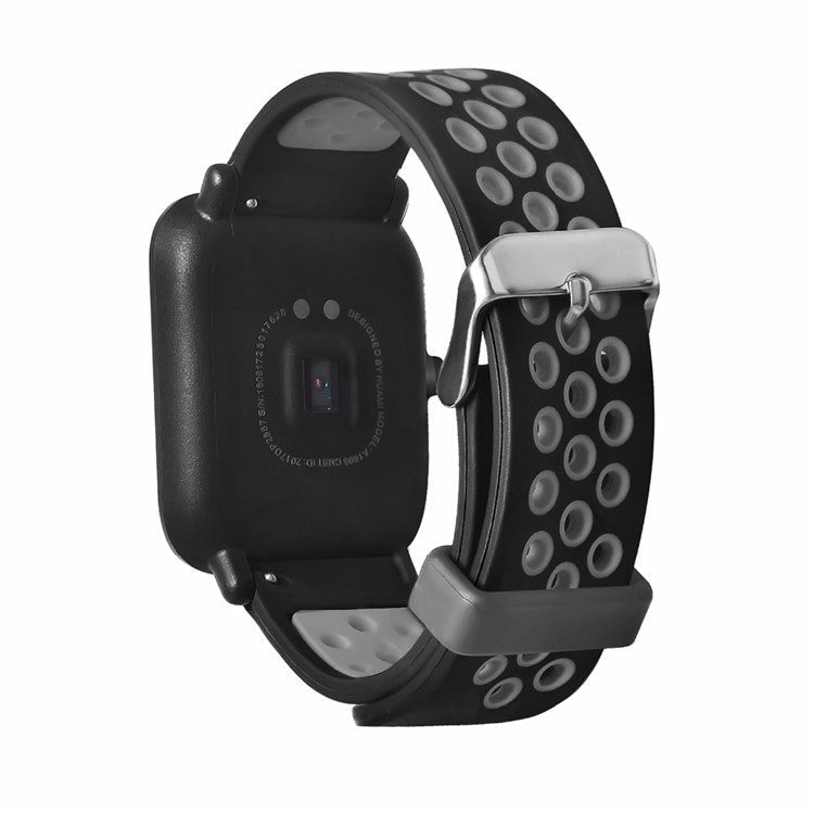 20mm Two-color Silicone Wrist Strap for Huami Amazfit GTS - Black / Grey