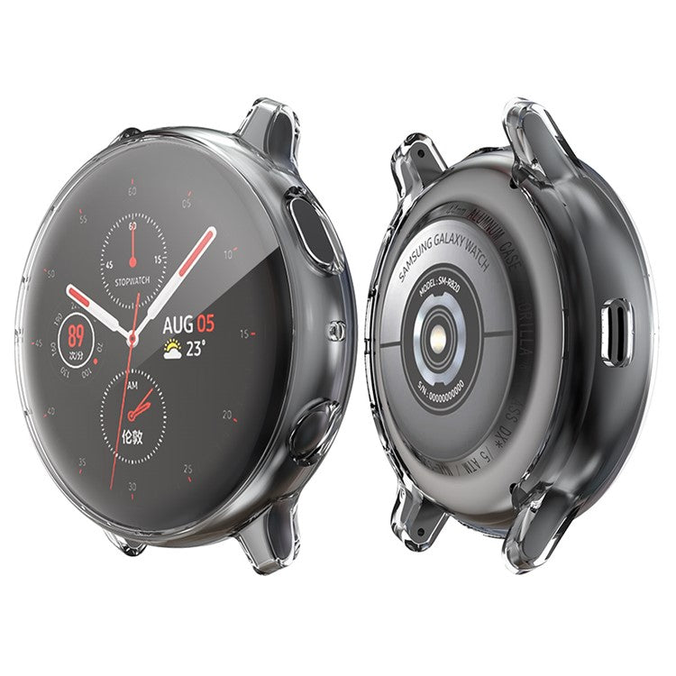 All-round Protective Electroplating TPU Watch Cover for Samsung Galaxy Watch Active 2 44mm - Transparent